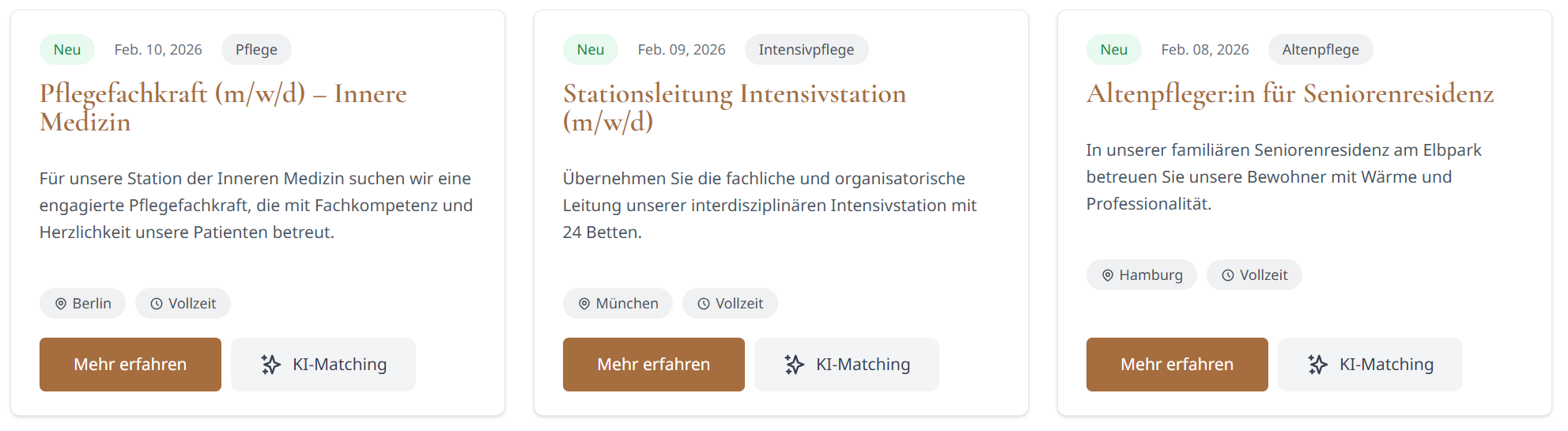 Neueste Stellen im Grid